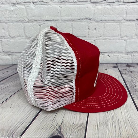 Vintage Farmer Hat Trucker Mesh Cap Red White Alberta Hail & Crop Item #3 - Picture 4 of 8